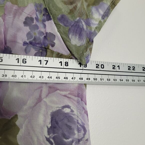 Vintage 90s grunge floral feminine airy crinkle maxi tie back dress size 10 - Picture 5 of 6